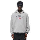 NOAH MARS Grey First Gen Cross Hoodie Men American Casual Loose