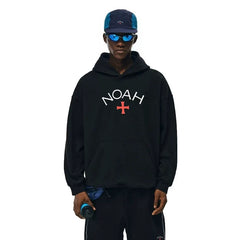 NOAH MARS Men Loose Cross Graphic American Casual Hoodie