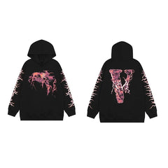 Vlone Lava Graphic Hoodie - Black/Pink